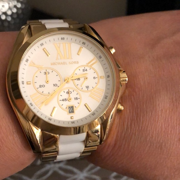 Michael Kors Accessories - Michael Kors Gold/White Watch w/Michael Kors box